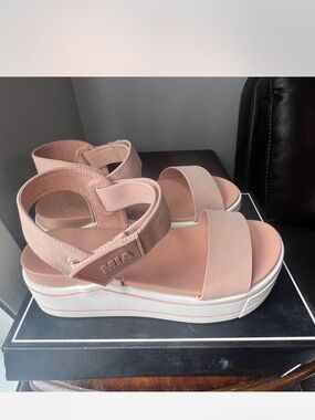 MIA Pink Platform Sandal with Ankle Strap